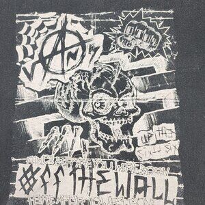 Vans Off the Wall Black Cotton T-Shirt, Men's Large